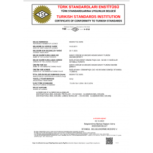 Alüminyum TSE Belgesi 
