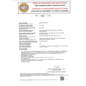 Elektrik malz TSE Belgesi